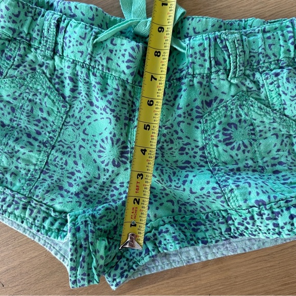 Y2K Mossimo Low Rise Shorts Sz S Green Blue Batik Drawstring 100% Cotton Micro - Picture 8 of 9